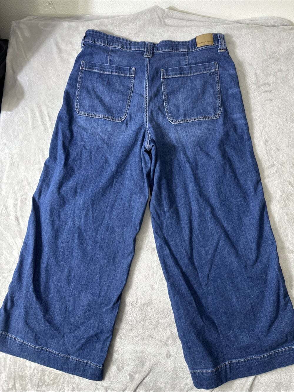 American Eagle Jeans Womens 14 Super High Rise Ultra Wide Leg Patch Pocket - Picture 7 of 10